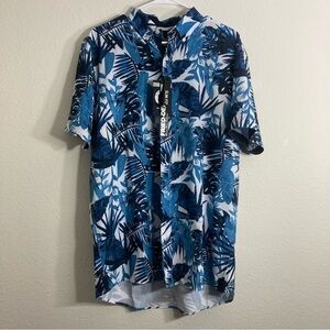 Fried Denim Hawaiian Shirt - Blue / Black - NWT - Large